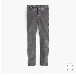 NWT J Crew Matchstick grey cordoroy pants